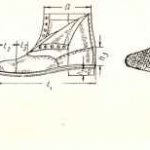 Рис. 38. Определение основных размеров обуви hi — высота обуви h